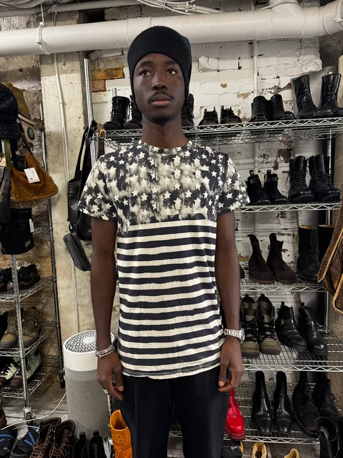 SS2018 Balmain Black & White US Flag T-Shirt JyMkFIh 1