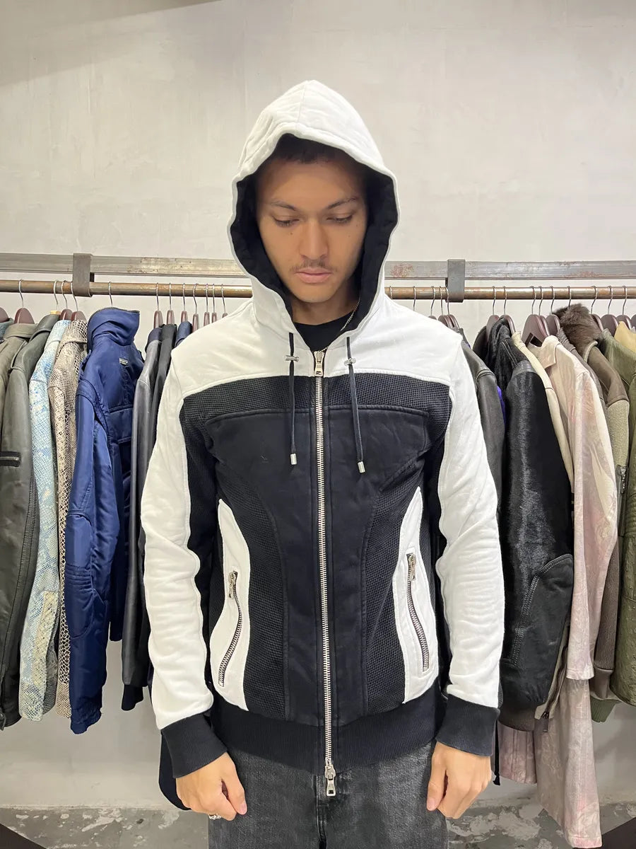 SS2018 Balmain Black & White Zip-up Hoodie PYUQWLs 1