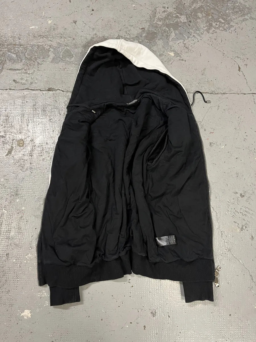 SS2018 Balmain Black & White Zip-up Hoodie PYUQWLs 5