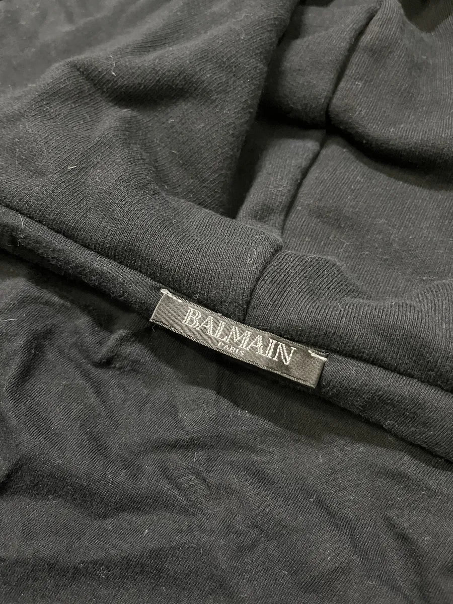 SS2018 Balmain Black & White Zip-up Hoodie PYUQWLs 9