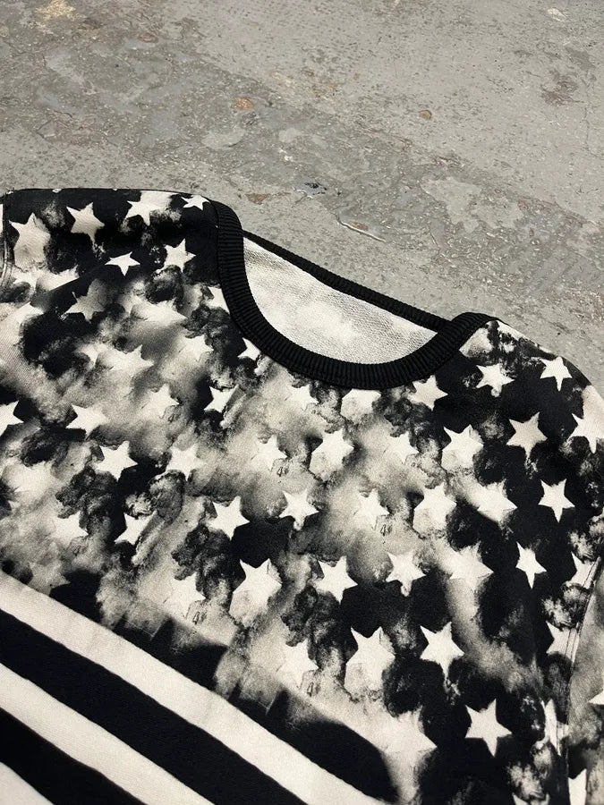 SS2018 Balmain Black White Striped USA Flag Sweater ijSjgoJ 4