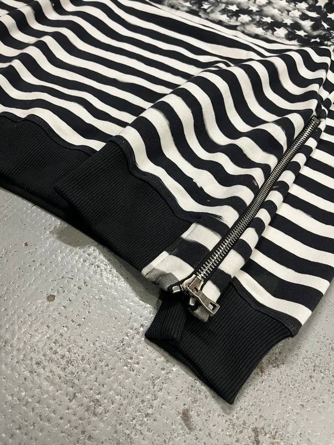 SS2018 Balmain Black White Striped USA Flag Sweater ijSjgoJ 5