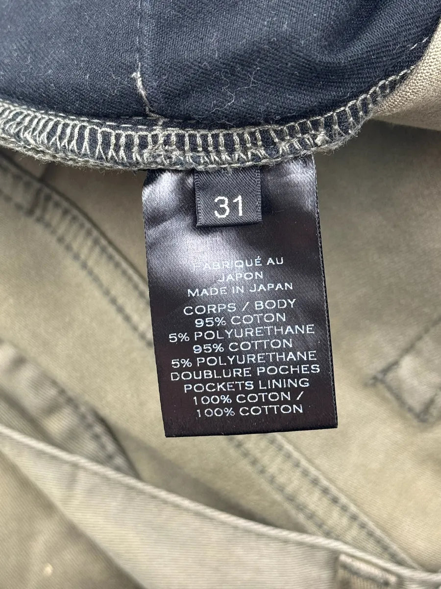 SS2018 Balmain Khaki Washed Denim Ribbed Knee Biker Jeans JpHSyXG 11