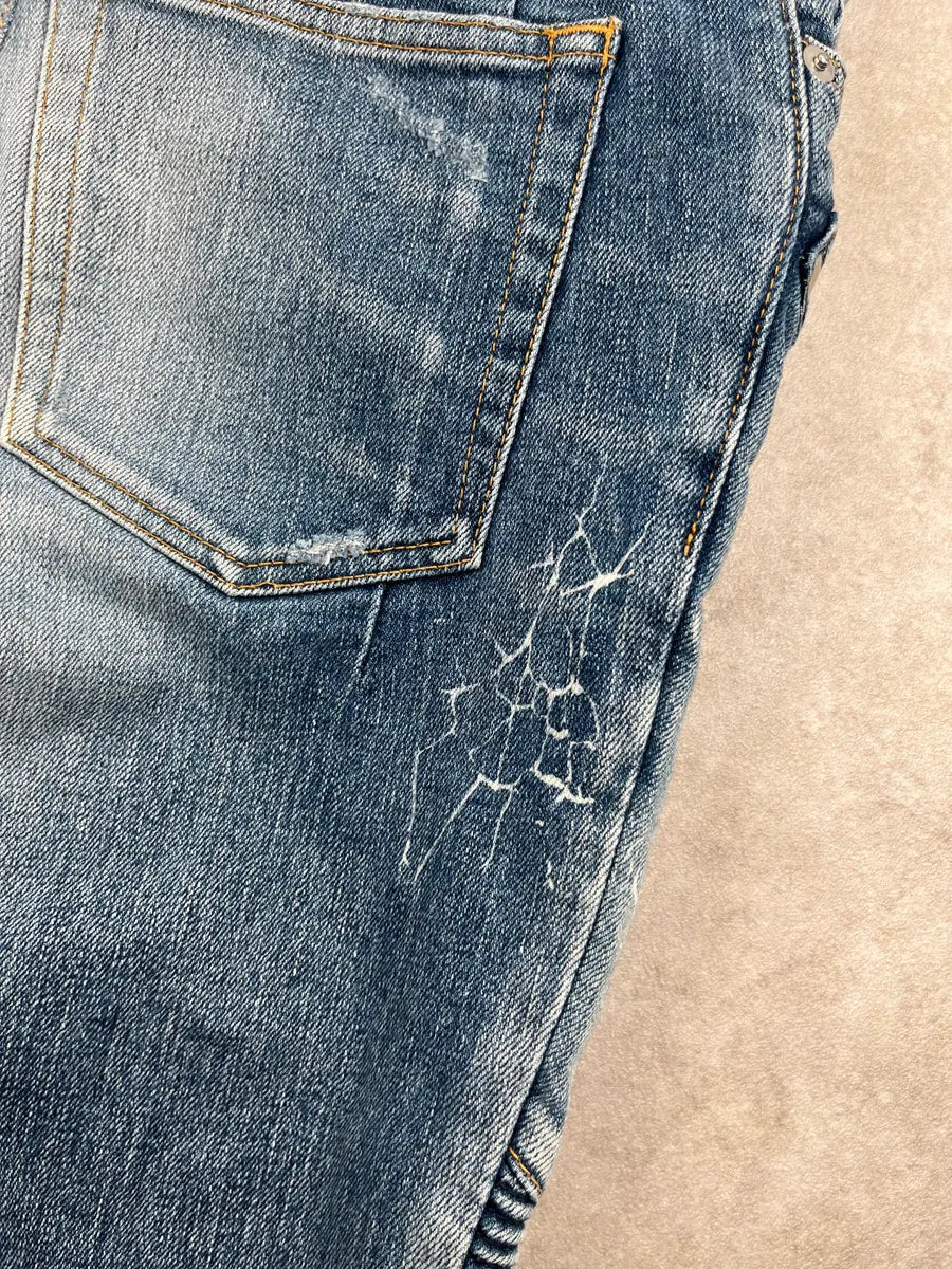 SS2018 Balmain Light Blue Denim Distressed Jeans zrkACVi 8