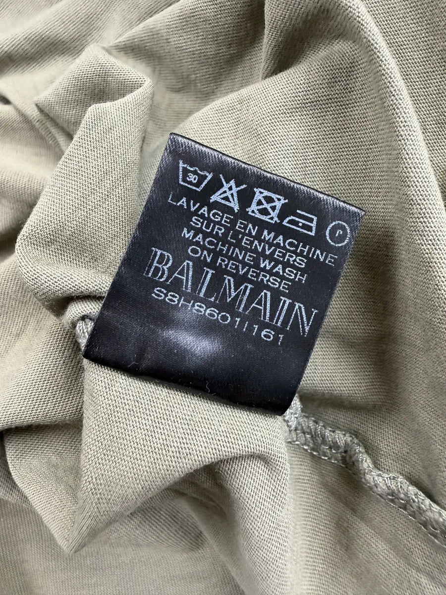 SS2018 Balmain Logo Green T-Shirt vRDrKSu 7