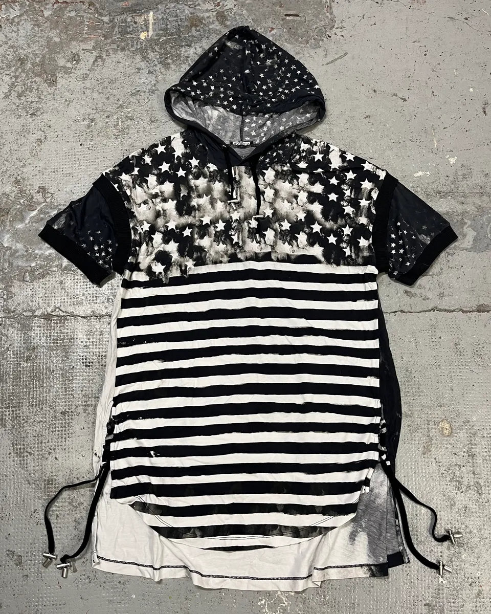 SS2018 Balmain USA Flag Black & White Dress qzlPowr 0