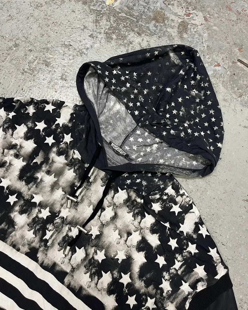 SS2018 Balmain USA Flag Black & White Dress qzlPowr 4