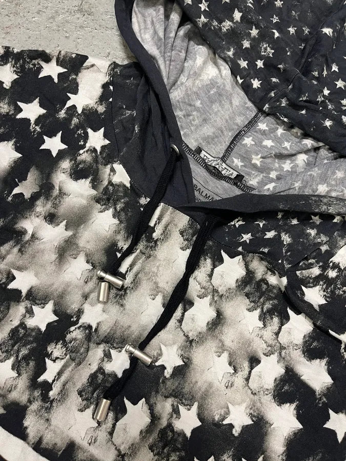 SS2018 Balmain USA Flag Black & White Dress qzlPowr 6