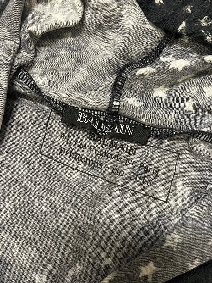 SS2018 Balmain USA Flag Black & White Dress qzlPowr 8