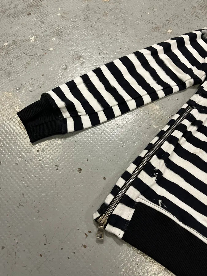 SS2018 Balmain USA Flag Black & White Striped Sweater MzJBvtp 8