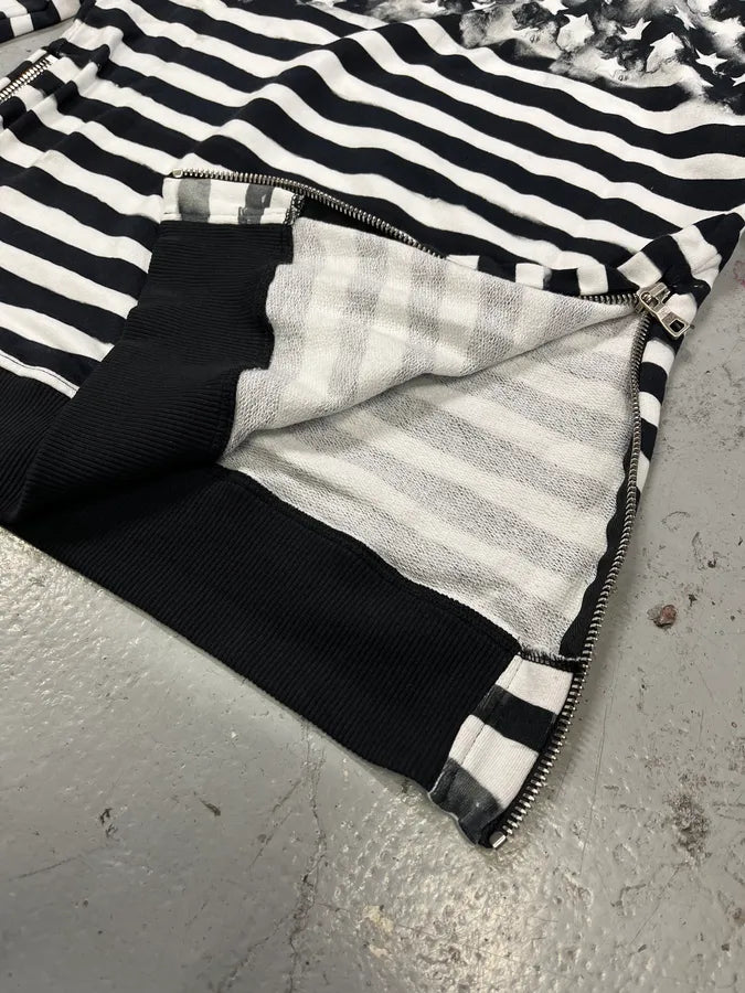 SS2018 Balmain USA Flag Black & White Striped Sweater MzJBvtp 9