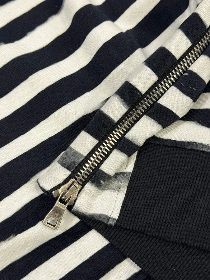 SS2018 Balmain USA Flag Black & White Striped Sweater ooDIhmc 6