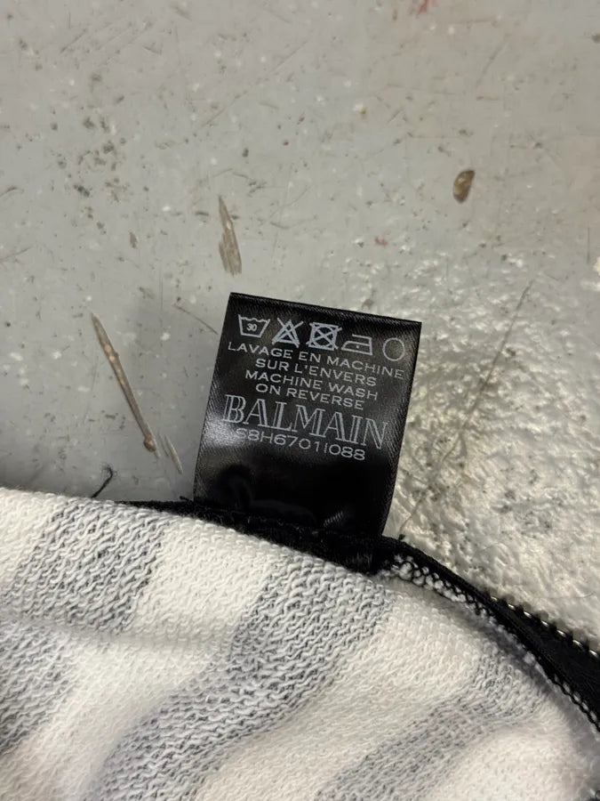 SS2018 Balmain USA Flag Black & White Striped Sweater ooDIhmc 9