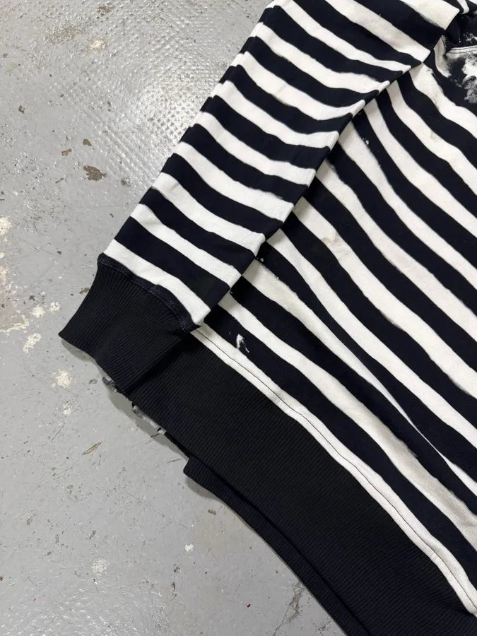 SS2018 Balmain USA Flag Black & White Striped Sweater QdATBQx 7