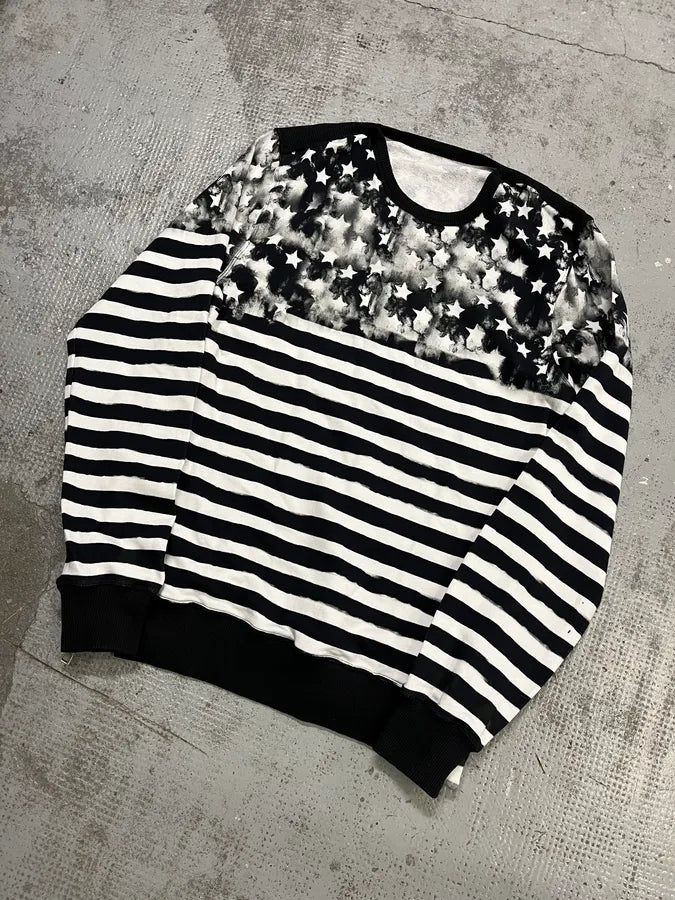 SS2018 Balmain USA Flag Black & White Sweater mzkAmBT 3