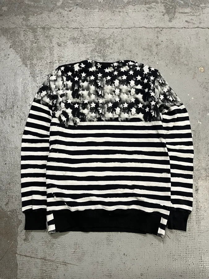 SS2018 Balmain USA Flag Black & White Sweater mzkAmBT 6