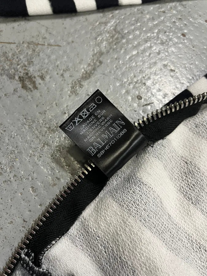 SS2018 Balmain USA Flag Black & White Sweater mzkAmBT 9