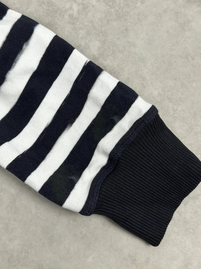 SS2018 Balmain USA Flag Stars Black & White Striped Sweater YDsmoDy 6