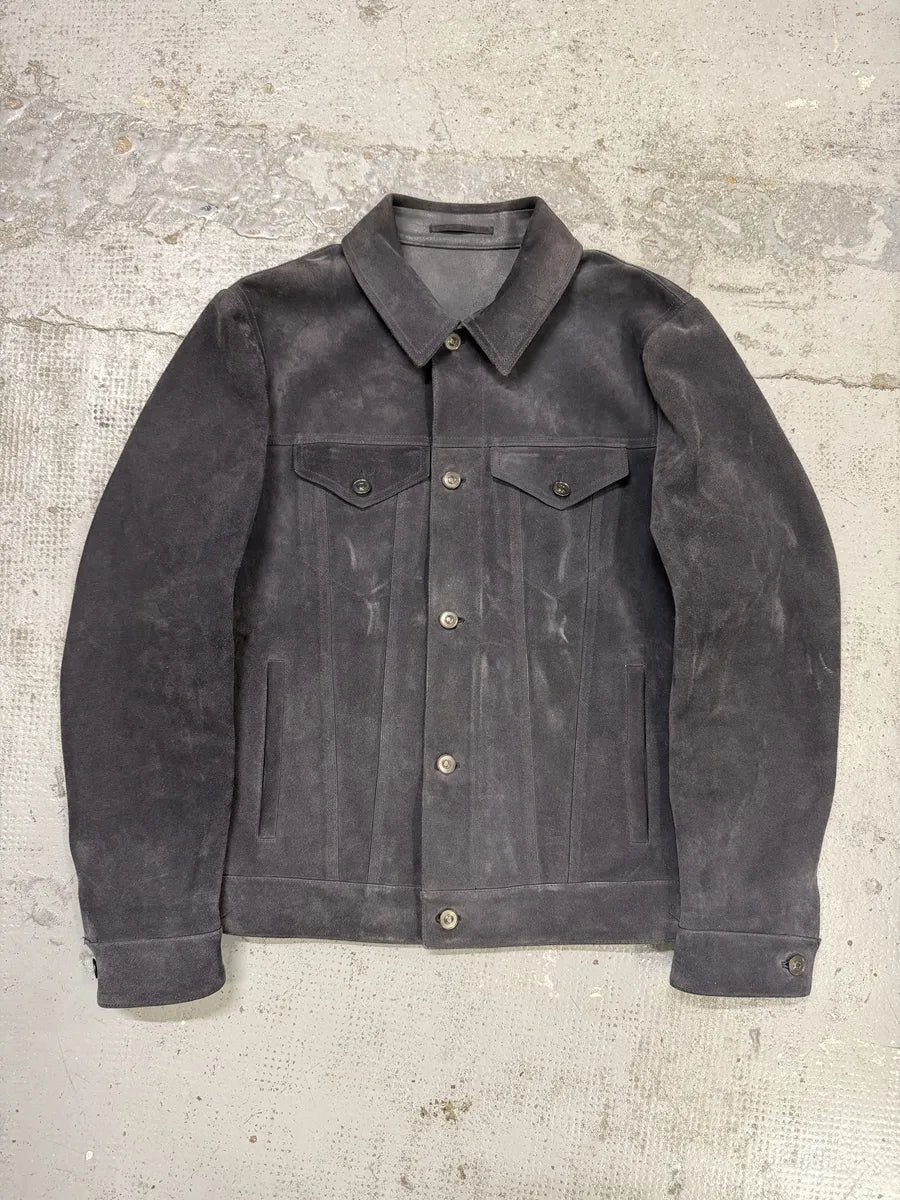 SS2018 Berluti Grey Gradient Leather Trucker Jacket by Haider Ackermann DDPCqsP 0