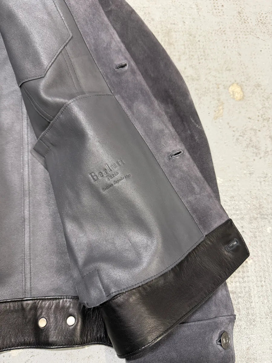 SS2018 Berluti Grey Gradient Leather Trucker Jacket by Haider Ackermann DDPCqsP 11