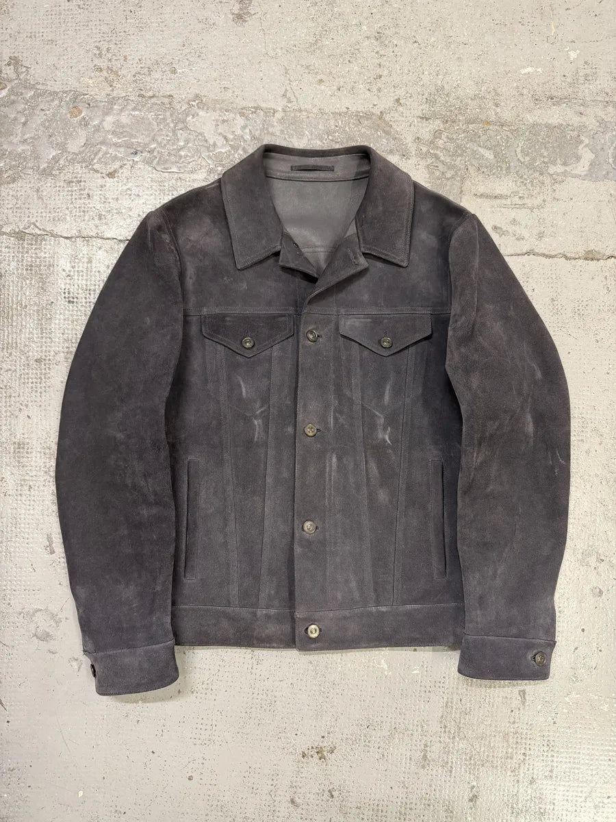 SS2018 Berluti Grey Gradient Leather Trucker Jacket by Haider Ackermann DDPCqsP 2