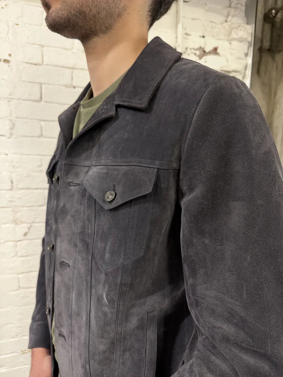 SS2018 Berluti Grey Gradient Leather Trucker Jacket by Haider Ackermann DDPCqsP 5