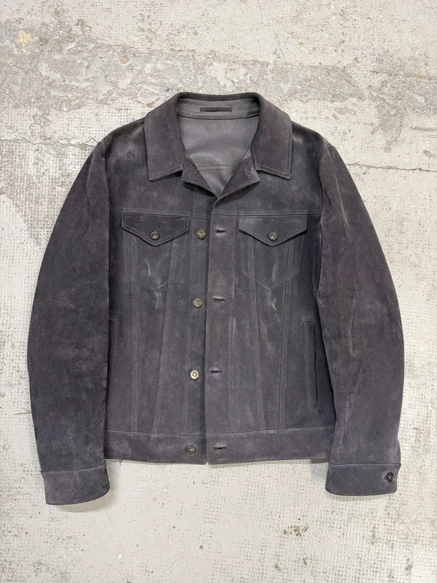 SS2018 Berluti Grey Gradient Leather Trucker Jacket by Haider Ackermann DDPCqsP 6