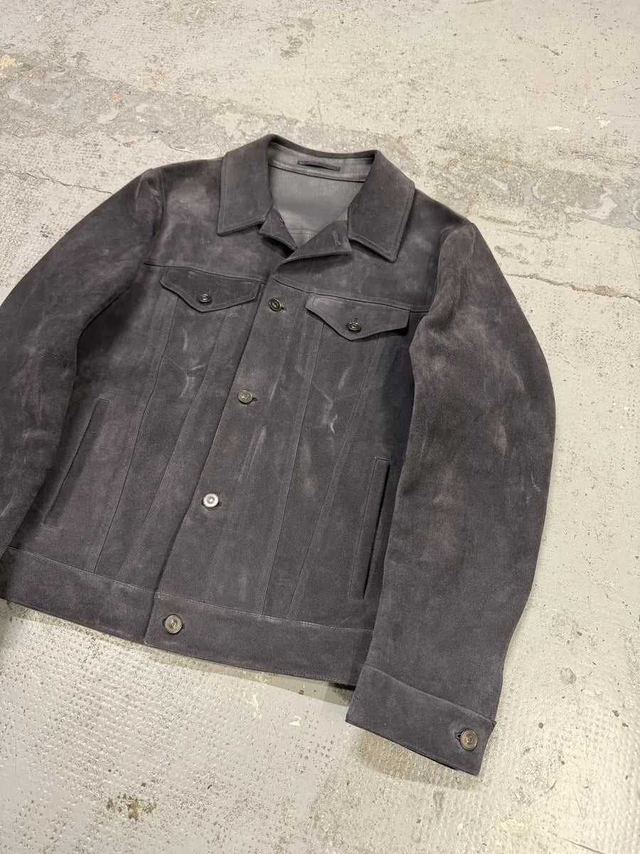 SS2018 Berluti Grey Gradient Leather Trucker Jacket by Haider Ackermann DDPCqsP 7