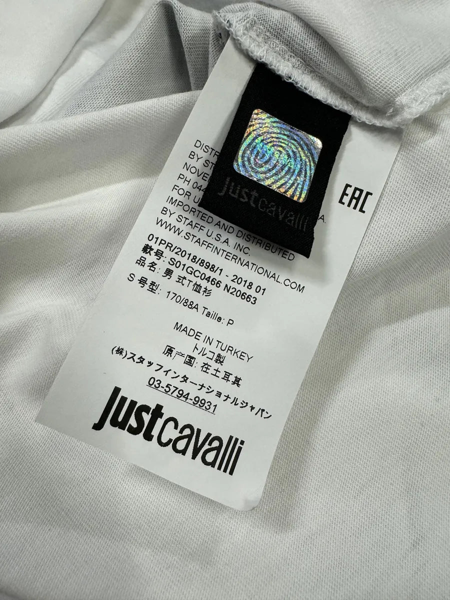 SS2018 Cavalli Asian Monsters Battle White T-Shirt DBNfoFs 7