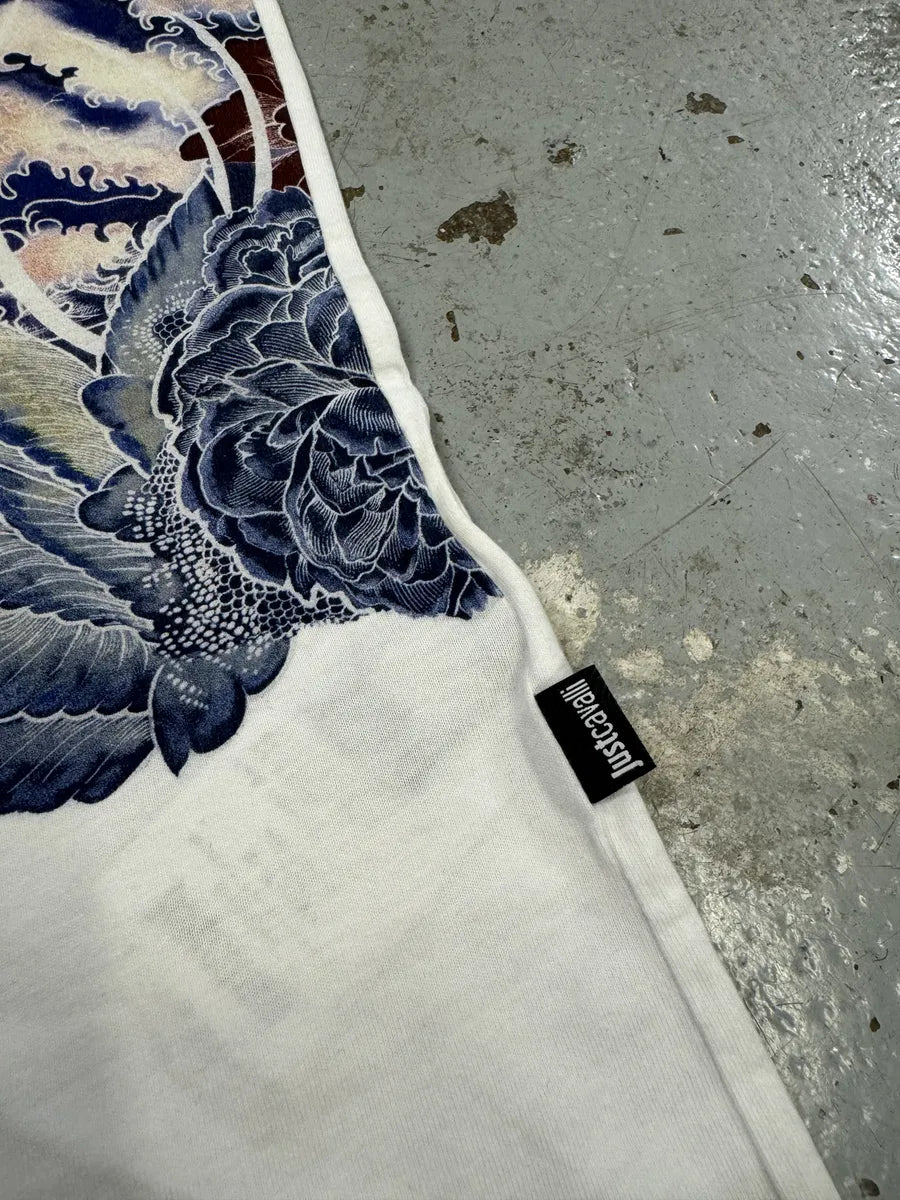 SS2018 Cavalli Asian Monsters Battle White T-Shirt DBNfoFs 8