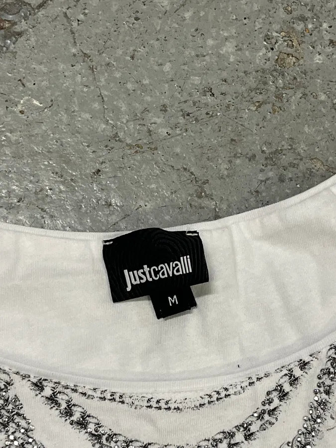 SS2018 Cavalli Necklaces Trompe L’Oeil White T-Shirt rWwsloX 8