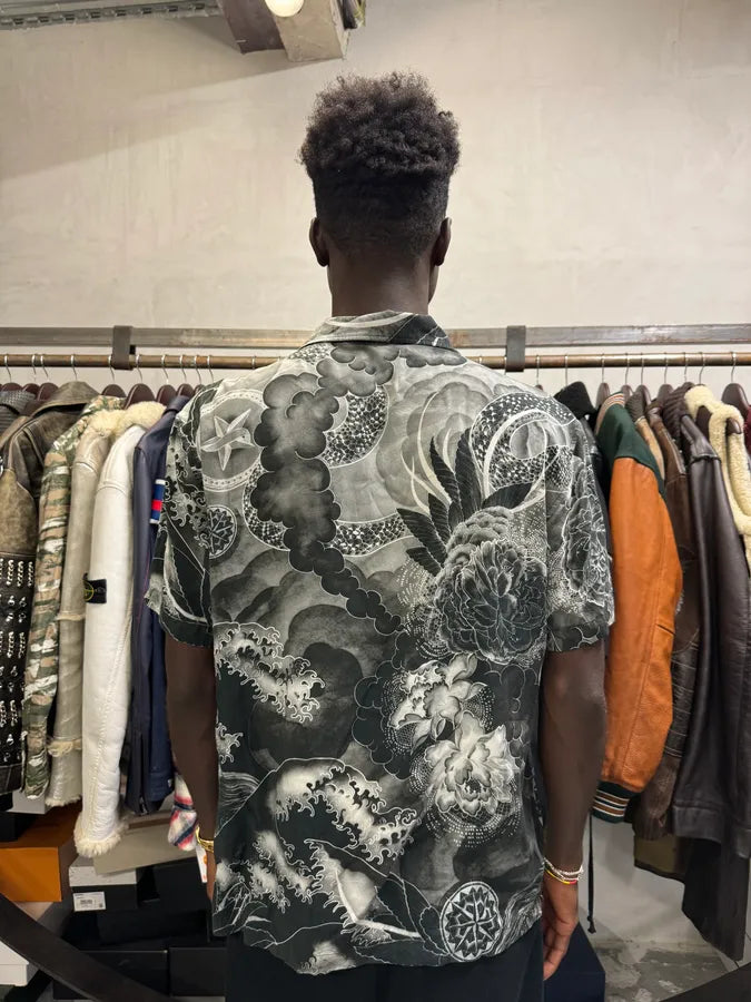 SS2018 Cavalli Tiger Fantasia Black & White Shirt neRhAFd 2