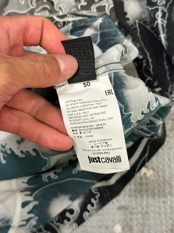 SS2018 Cavalli Tiger Fantasia Black & White Shirt neRhAFd 6