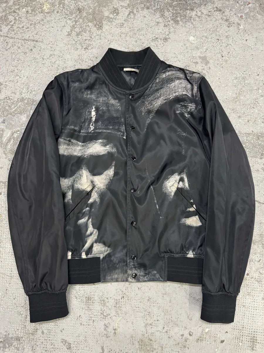 SS2018 Dior Homme François Bard Surrealist Black Silk Bomber Jacket GZohqkU 0