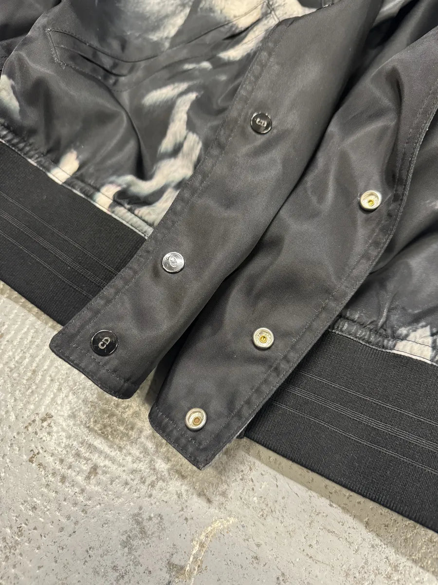 SS2018 Dior Homme François Bard Surrealist Black Silk Bomber Jacket GZohqkU 5