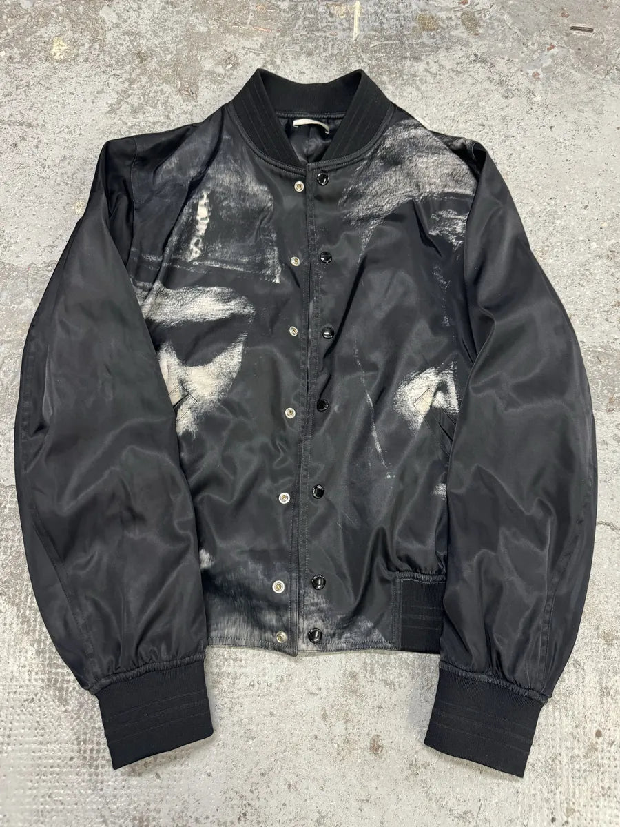 SS2018 Dior Homme François Bard Surrealist Black Silk Bomber Jacket GZohqkU 6