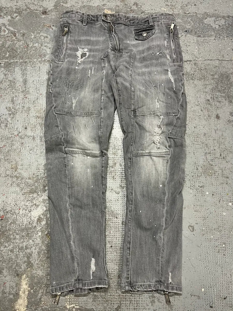 SS2018 DSquared2 Grey Twisted Denim Jeans (S/M) iTxzfcY 0