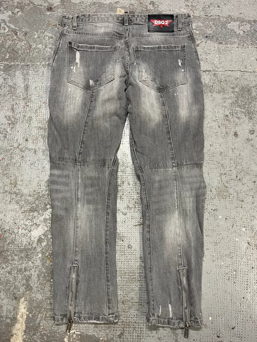 SS2018 DSquared2 Grey Twisted Denim Jeans (S/M) iTxzfcY 1