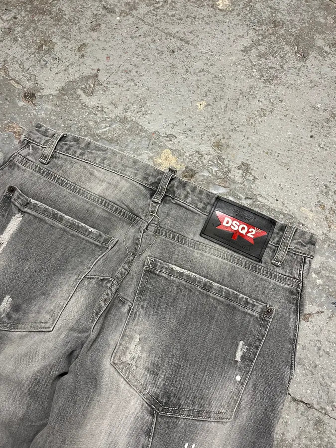 SS2018 DSquared2 Grey Twisted Denim Jeans (S/M) iTxzfcY 10