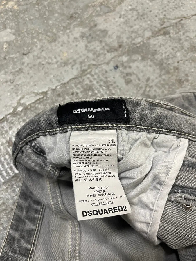 SS2018 DSquared2 Grey Twisted Denim Jeans (S/M) iTxzfcY 12