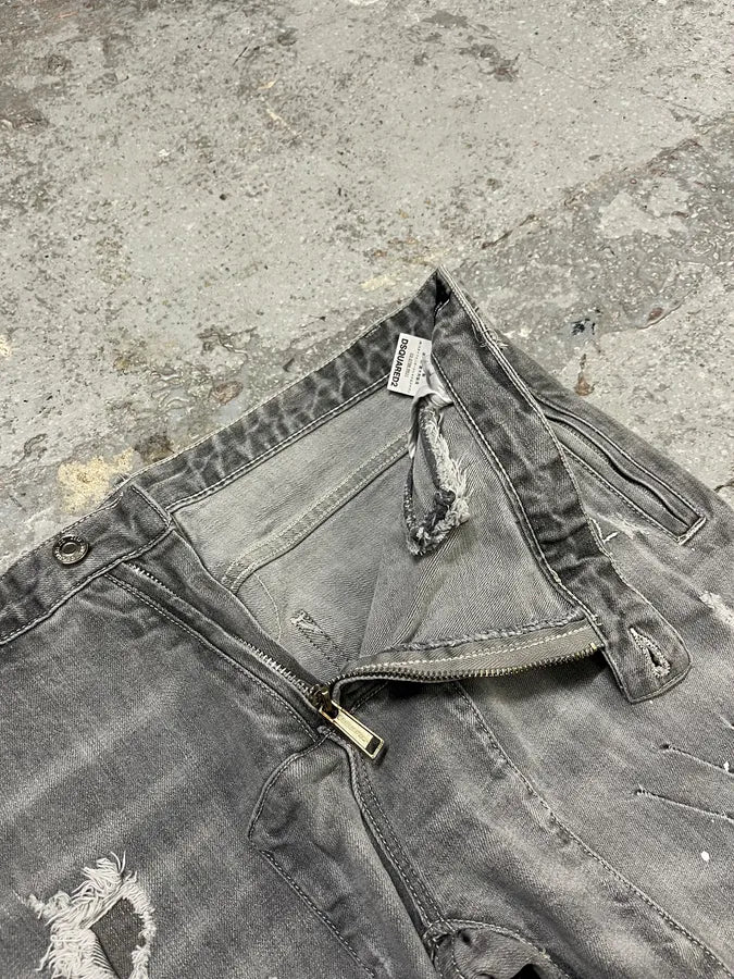 SS2018 DSquared2 Grey Twisted Denim Jeans (S/M) iTxzfcY 13