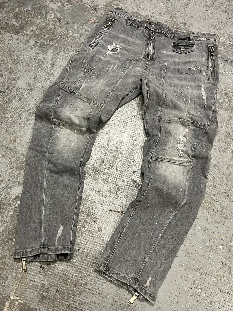 SS2018 DSquared2 Grey Twisted Denim Jeans (S/M) iTxzfcY 5