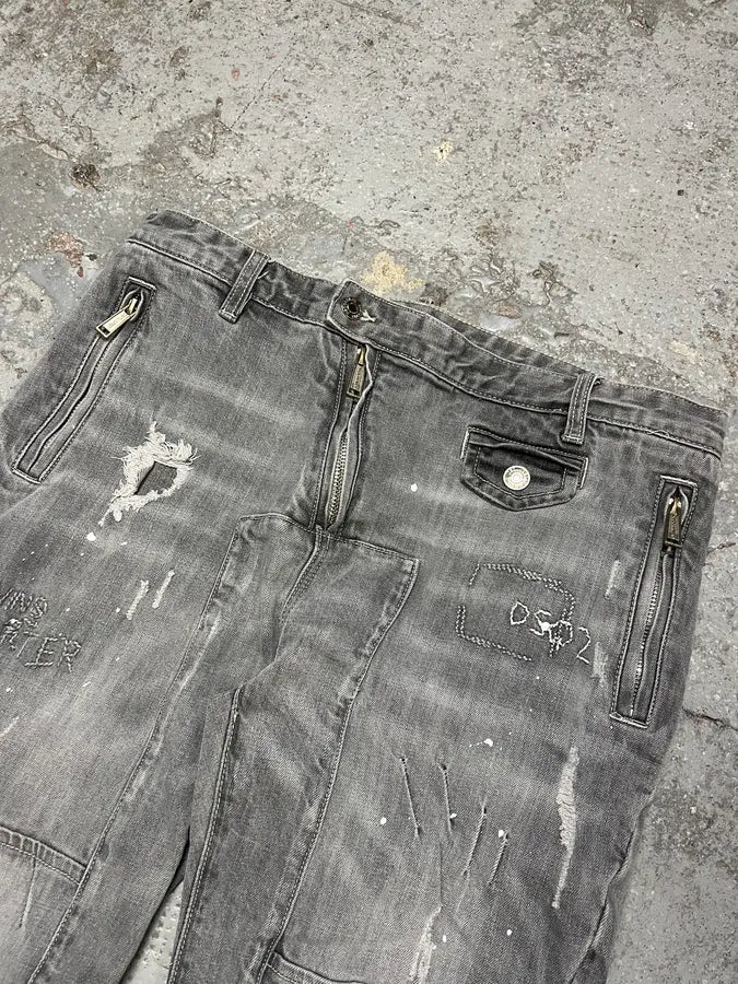 SS2018 DSquared2 Grey Twisted Denim Jeans (S/M) iTxzfcY 6