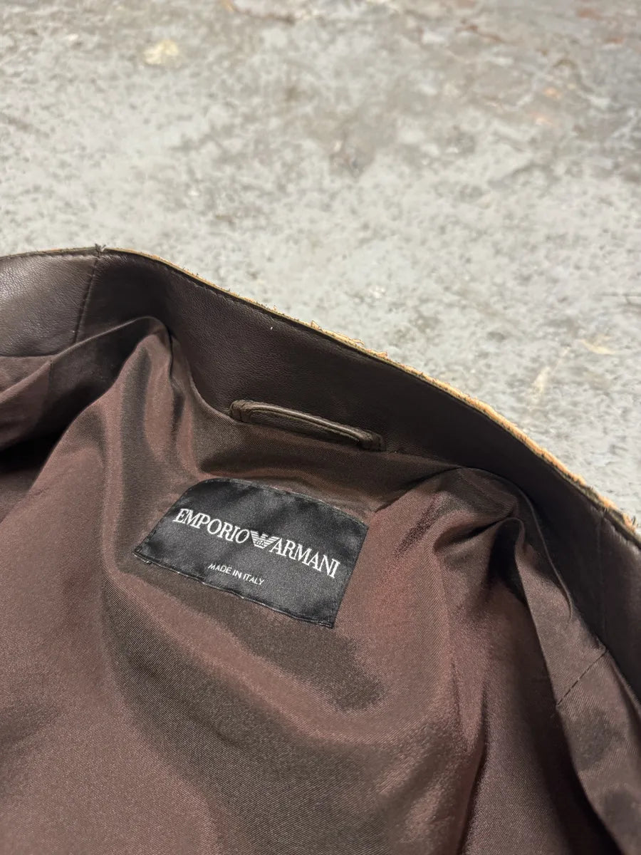 SS2018 Emporio Armani Black Cracked Asymmetrical Leather Jacket MysPxkf 9