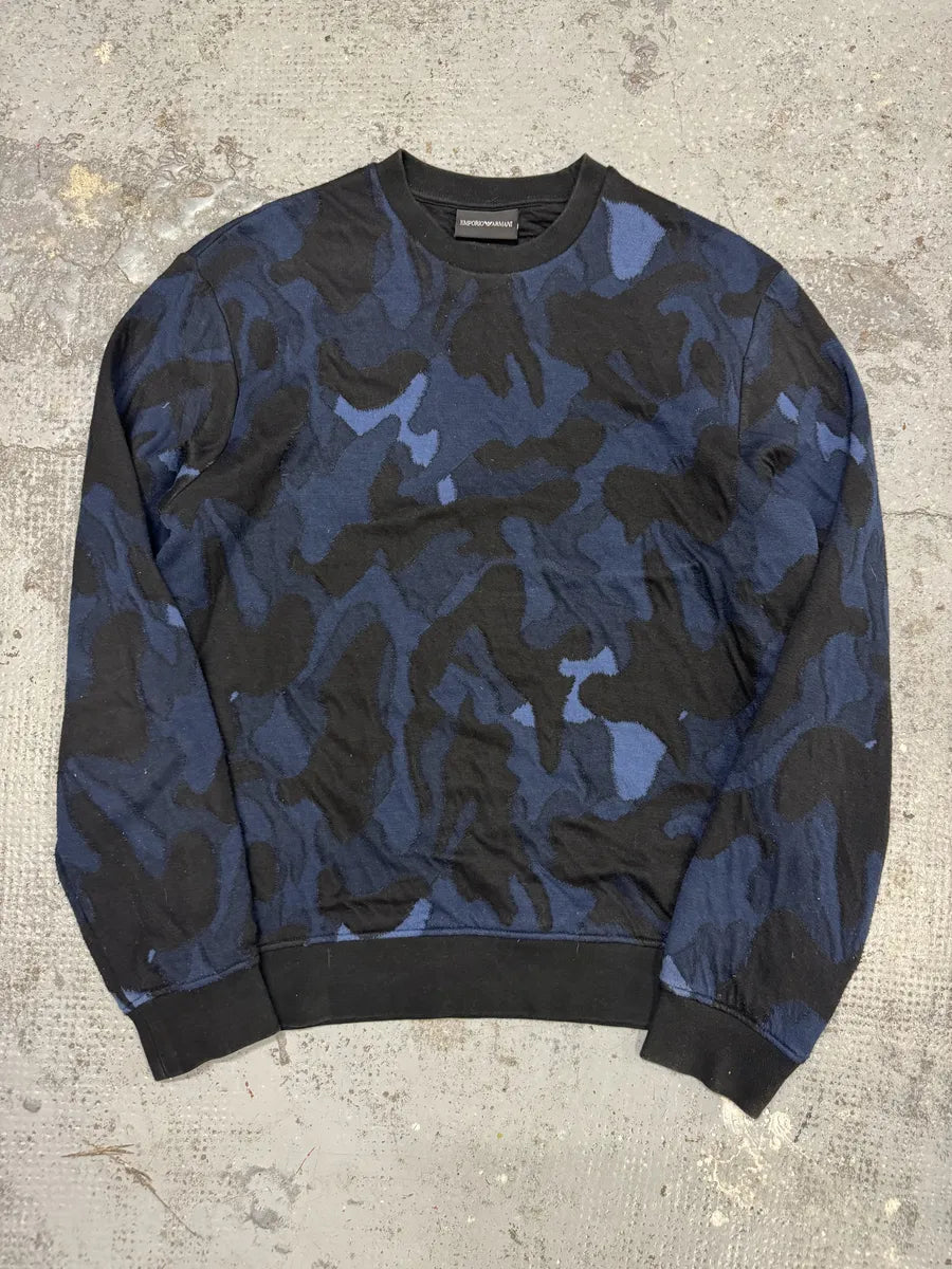 SS2018 Emporio Armani Camo Blue Sweater iTViHAN 0