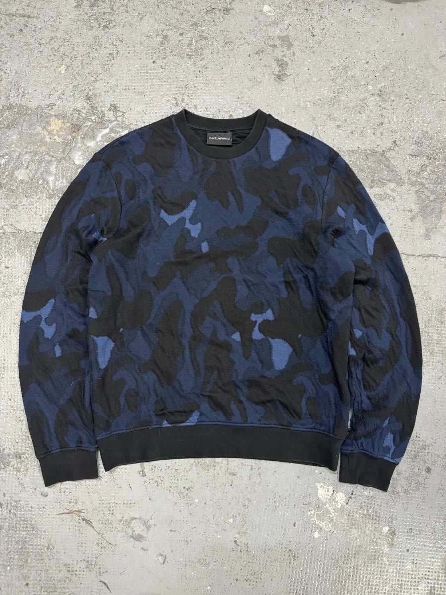 SS2018 Emporio Armani Camo Blue Sweater iTViHAN 2