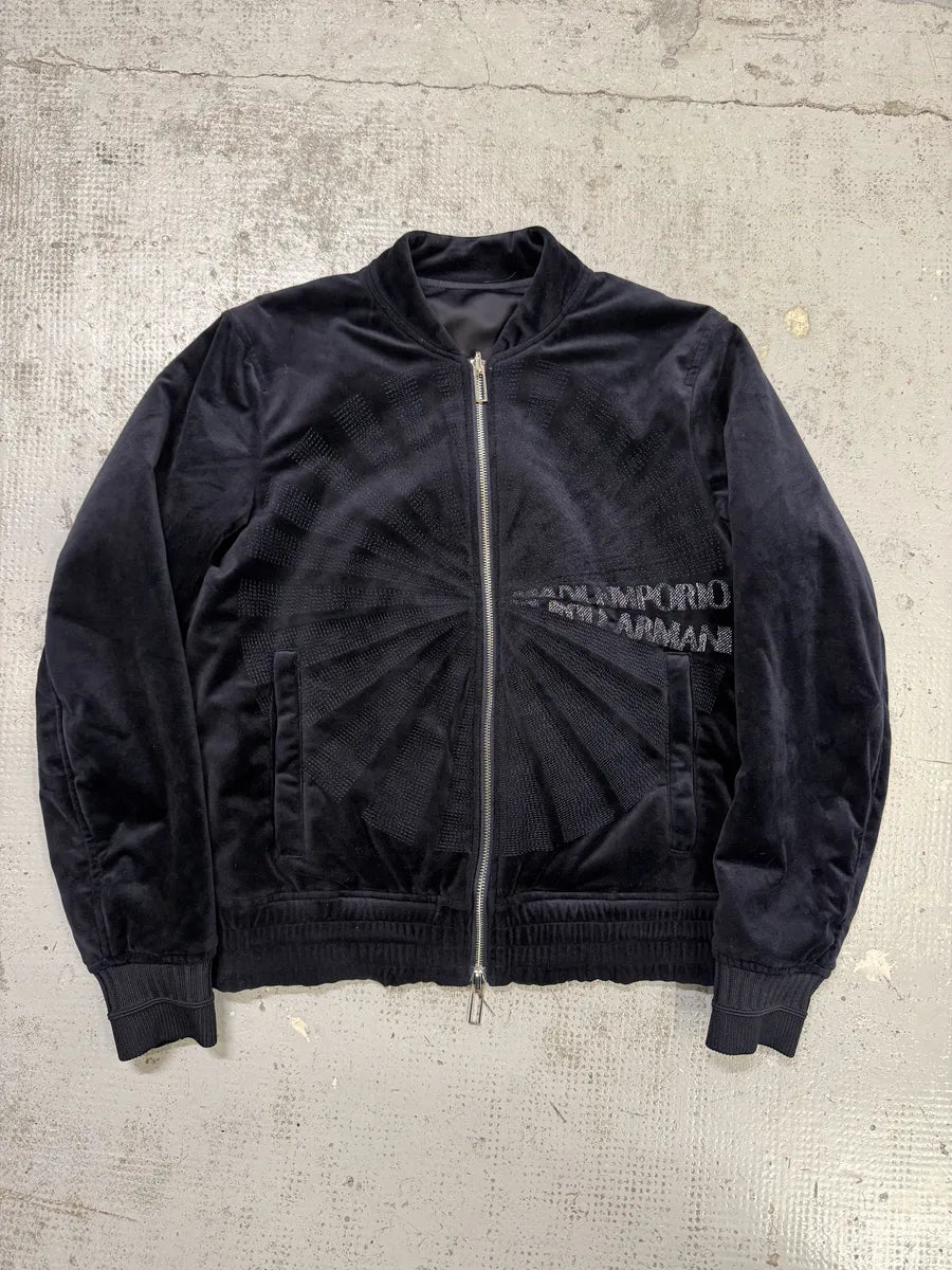 SS2018 Emporio Armani Navy Lights Reversible Bomber Jacket dBMiTYS 0