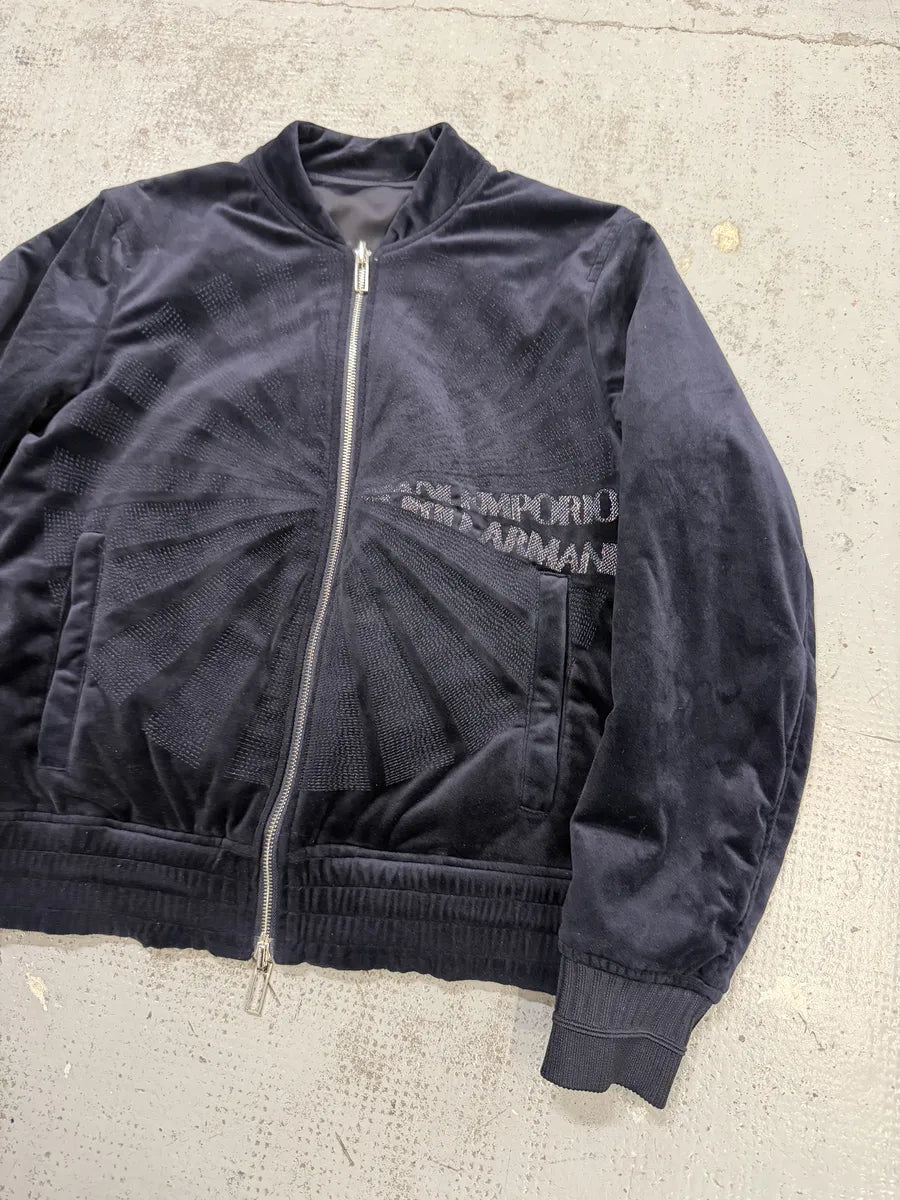 SS2018 Emporio Armani Navy Lights Reversible Bomber Jacket dBMiTYS 17