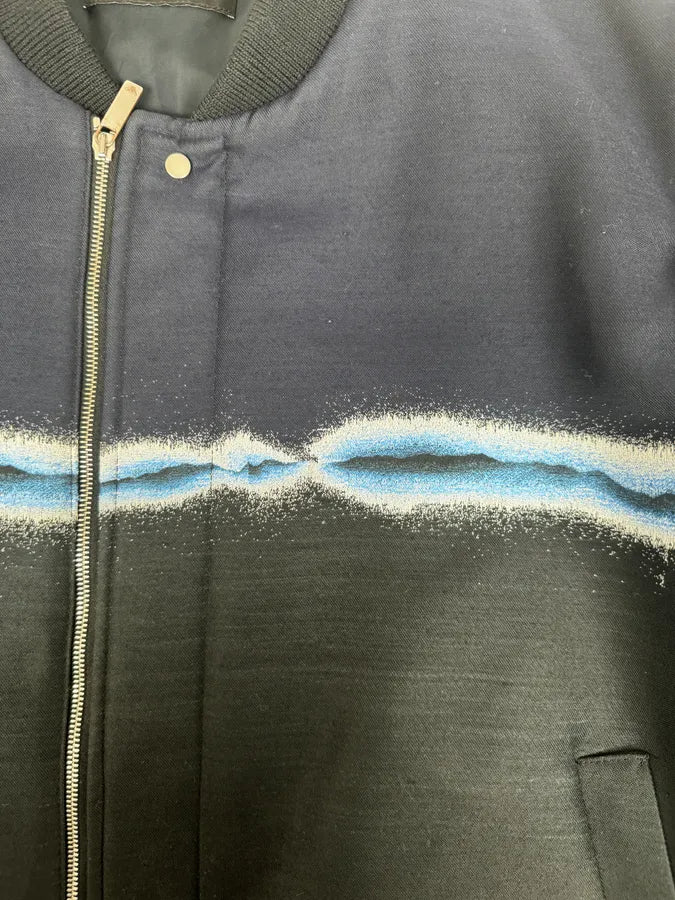 SS2018 Emporio Armani Navy Wave Lined Bomber Jacket UIJYZzU 4