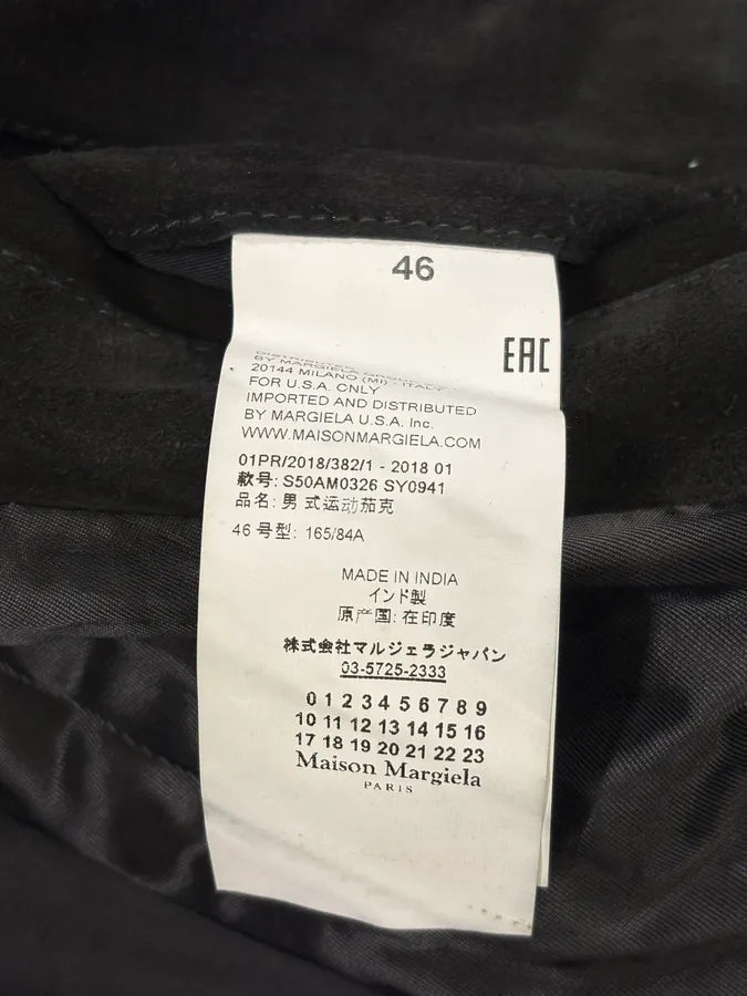SS2018 Maison Margiela Black Obscure Suede Leather 5 Zips Jacket ikIYboH 7